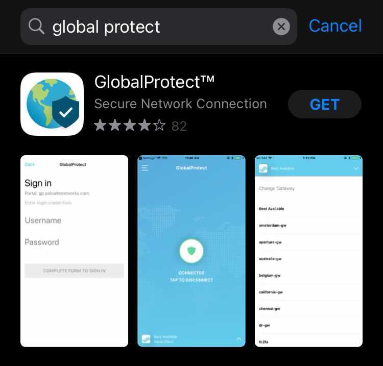 VPN: GlobalProtect on Apple iOS