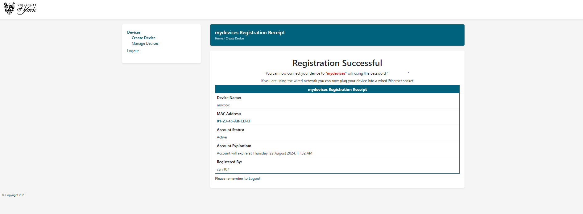 Register a games console or smart device for the mydevices network | IT ...